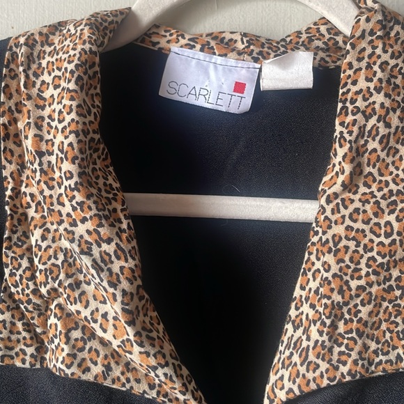 Vintage Scarlett long sleeve zip up mini dress with shoulder pads - Picture 2 of 7